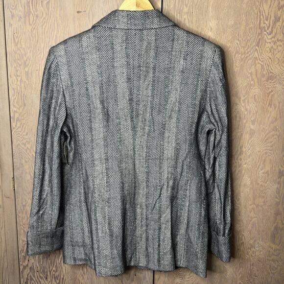 NWT Vintage Umberto Ginocchietti Black White Chevron Blazer Jacket XL/EU 44 - Picture 2 of 8
